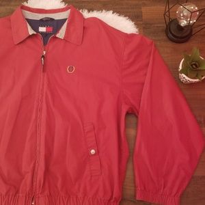 Mens Tommy Hilfiger Vintage Jacket Large Red Crest
